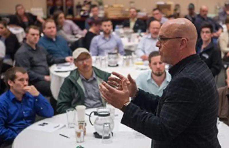 Dan McArthur leading a training session